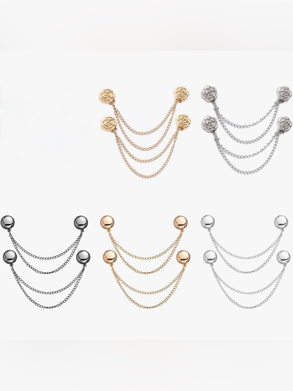 5 SETS Cuff Clips Gold, Silver